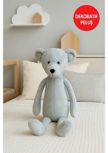 Nordik Ayı 40 cm Gri – Yumuşak Peluş Oyuncak | Sarılabilir Hediye Bebek & Çocuk Peluş Ayıcık