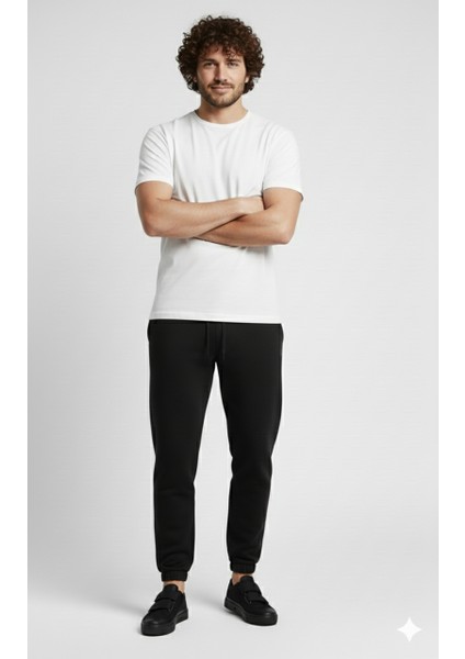 Paça Lastikli Eşofman Altı Kalın Kışlık Içi Polarlı (Orijinal Kalıp)