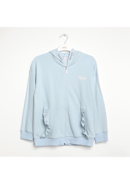 Kız Çocuk Kapşonlu Fermuarlı Sweatshirt 6-16 Yaş 422302