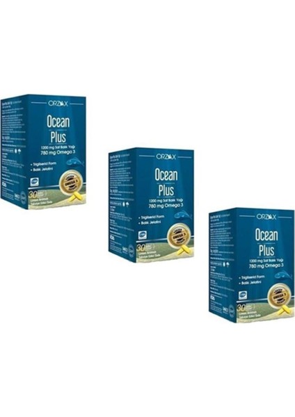 Plus 1200 Mg Omega 3 Saf Balık Yağı 30 Kapsül 3 Adet