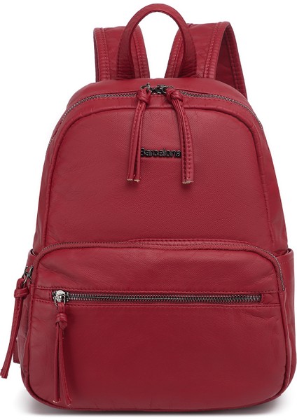 Barcelona Orta Boy Çok Cepli Yumuşak Tasarım Spor ve Günlük Kadın Sırt Çantası Bordo fiyatları