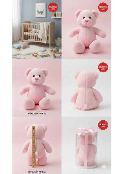 Nordik Ayı 40 cm Pembe – Yumuşak Peluş Oyuncak | Sarılabilir Hediye Bebek & Çocuk Peluş Ayıcık indirimleri