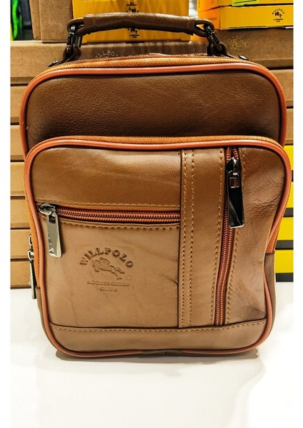 Kasalı Bölmeli Deri Erkek Çantası