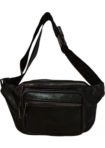 Bölmeli Deri Bel Çantası