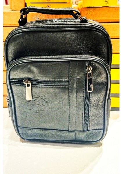 Kasalı Bölmeli Deri Erkek Çantası