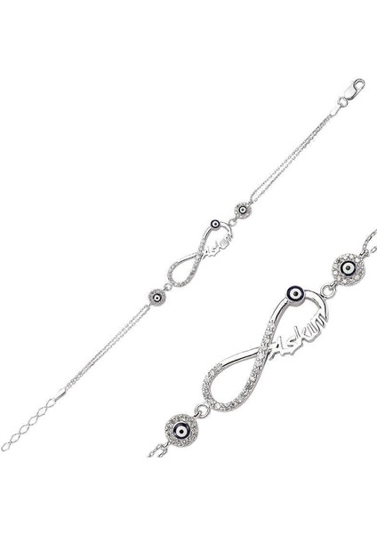 Gümüş Sonsuzluk Aşkım Bayan Bileklik