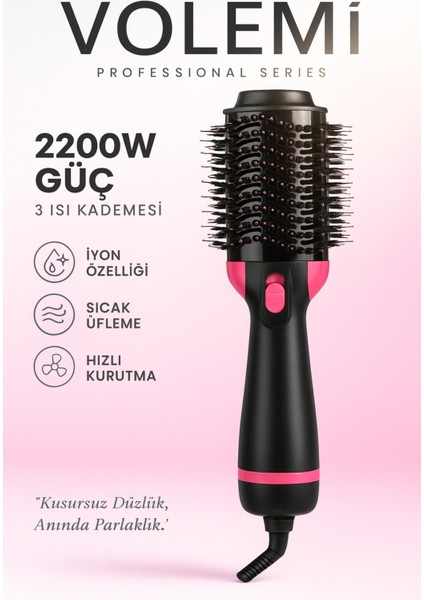 Güçlü 2200W Hava Üflemeli Fön Tarağı ile Saçınızı Şekillendirin