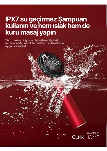 Bakım Yağı Hazneli Mikrocurrent Kırmızı Işık Saç Masaj Tarağı fiyatları