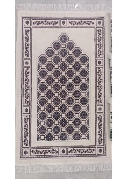 Çiçekli Çokgen Motif Akrilik Polyester Kadife Desenli Namazlık Seccade (110X70)CM 700 gr fiyatları