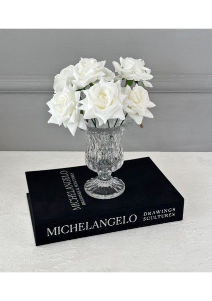 MİNİ BOY KRİSTAL AYAKLI ELMAS CAM VAZO BUHURDANLIK 14 CM