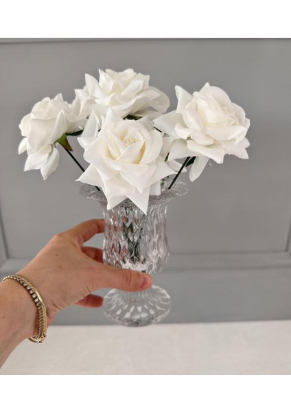 MİNİ BOY KRİSTAL AYAKLI ELMAS CAM VAZO BUHURDANLIK 14 CM