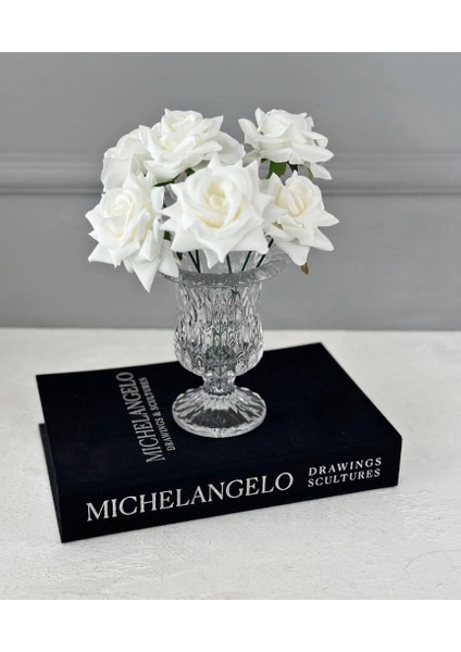 MİNİ BOY KRİSTAL AYAKLI ELMAS CAM VAZO BUHURDANLIK 14 CM