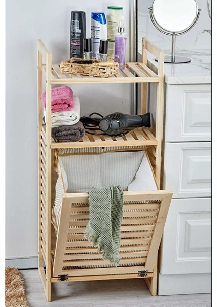 Ahşap Çok Amaçlı Banyo ve Çamaşır Düzenleme Rafı-Sepeti fiyatları