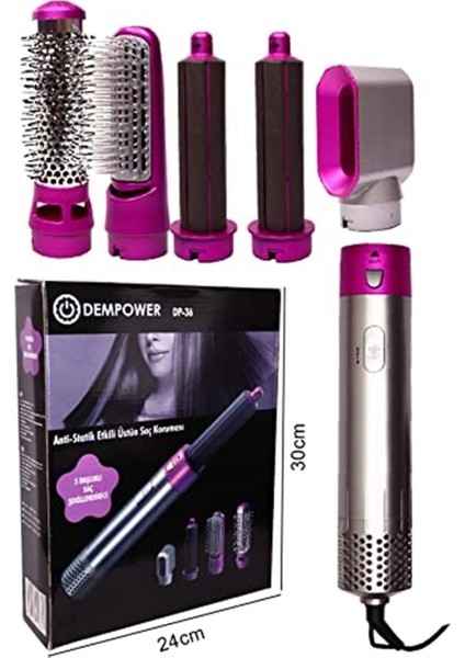 Profesyonel 5 Başlıklı Saç Şekillendirme Seti, Çok Fonksiyonlu ve Kullanışlı