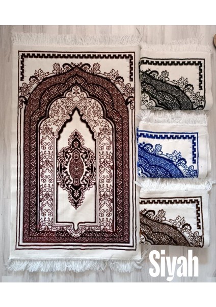 Süslü Fars Mihrap Motif Akrilik Polyester Kadife Desenli Namazlık Seccade (110X70)CM 700 gr