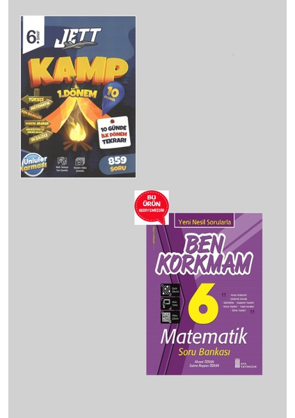 6.sınıf Yeni 1.dönem Jett Kamp Denemeleri 10 Günde Ilk Dönem Tekrarı + Matematik Kitabı Hediyeli