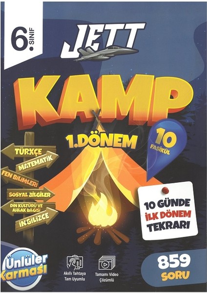 6.sınıf Yeni 1.dönem Jett Kamp Denemeleri 10 Günde Ilk Dönem Tekrarı + Matematik Kitabı Hediyeli fırsatları