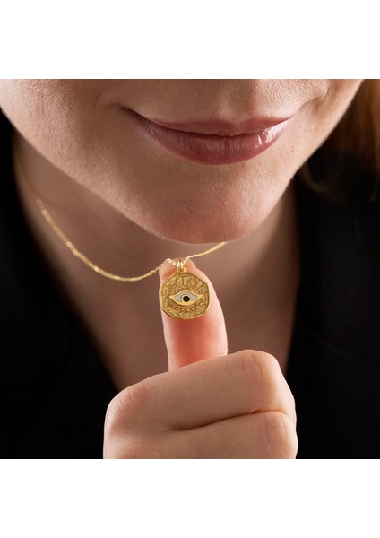 Mineli Renkli Nazar Gözü Madalyon Kolye fiyatları
