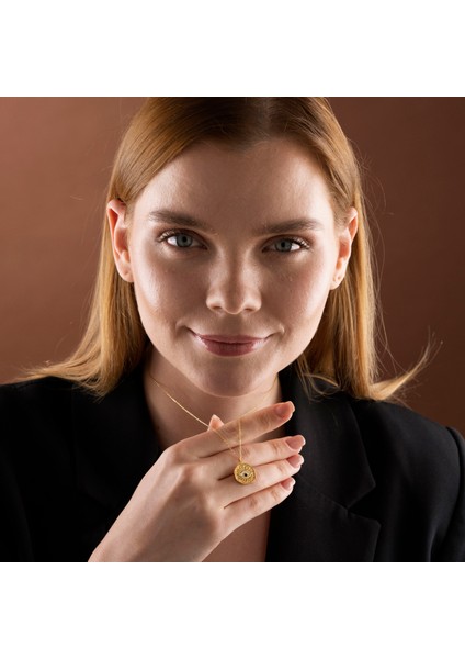 Mineli Renkli Nazar Gözü Madalyon Kolye indirimleri