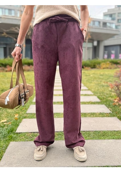 Fitilli Kadife Palazzo Pantolon modelleri