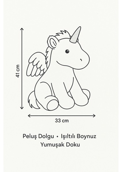 41 cm Pembe Melek At Peluş – Yumuşak Oyuncak, Çocuk Odası Dekor, Hediye Unicorn Peluş modelleri