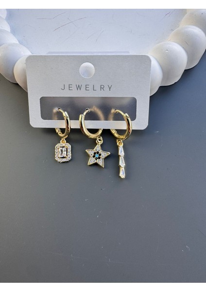 3'lü Çelik Küpe Seti fiyatları