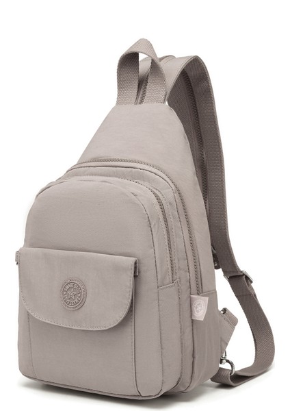 Smart Su Geçirmez Çok Cepli Küçük Boy Günlük Kadın Sırt Çantası Açık Vizon