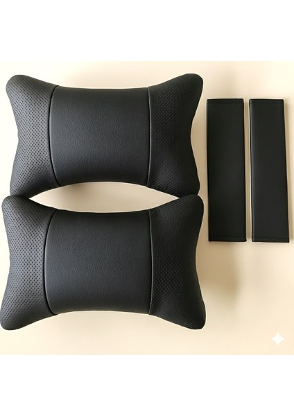 Oto Ortopedik Boyun Yastığı Araba Seyahat Baş Boyun Yastığı Oto Araç Boyun Yastığı Lüks 2 Li Yastık ve Kemer Seti fiyatları