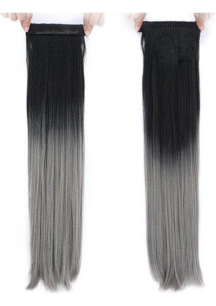 Fiber Sentetik Sihirli At Kuyruğu / Siyah / Gri Ombreli fırsatları