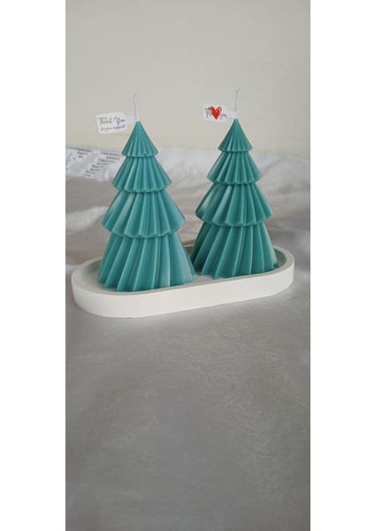 Iki Adet Yılbaşı Temalı Ağaç Mum Hediyelik,yılbaşı fiyatları