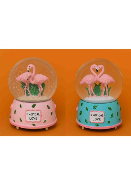 Yılbaşı Dekoratif Nostaljik Kar Küresi Ikili Set Işıklı ve Müzikli