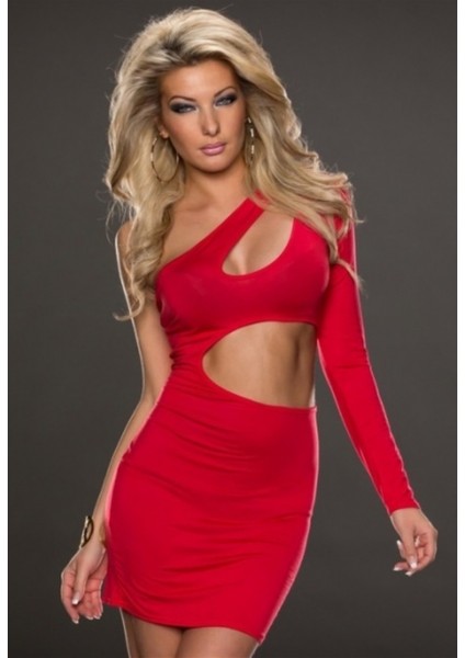 B100877 Özel Kesim Mini Elbise