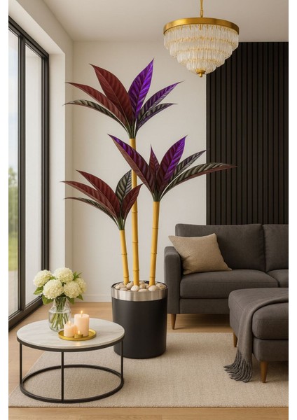 Yapay Kılıç Ağacı 3 Gövdeli 1.50 cm Lüx Darbuka Saksı Dahil