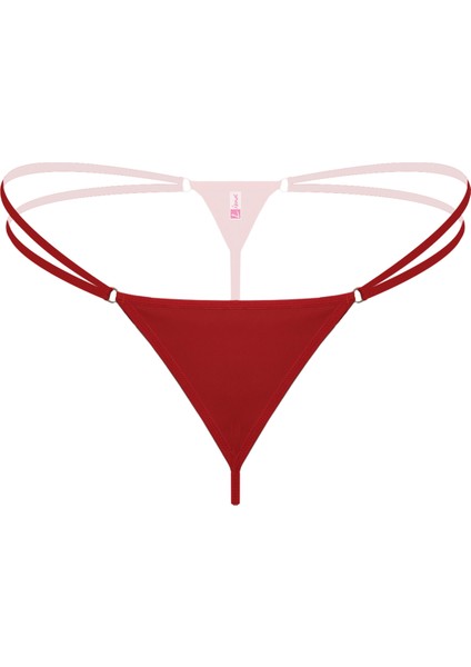 Lastikli Kırmızı Büyük Beden G String Tanga