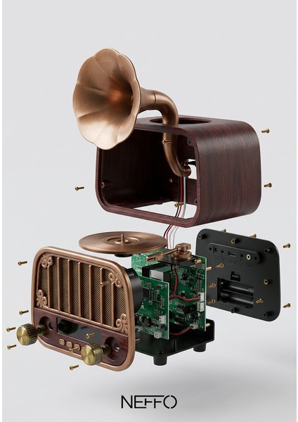 Nostaljik Gramofon Tasarımlı Bluetooth Hoparlör & Plak Çalar Görünümlü Radyo modelleri