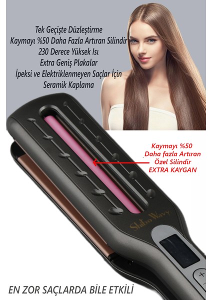 Geniş Yüzeyli Silindirli Saç Düzleştirici, Ince ve Güçlü Saçlar Için fiyatları