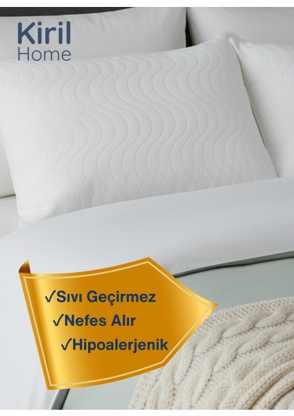 Premium %100 Pamuk Yüzeyli 2'li Sıvı, Ter Geçirmez, Ses Yapmaz, Yastık Koruyucu Yastık Alezi fiyatları