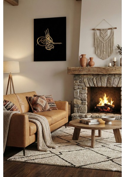 Osmanlı Tuğrası 3D Gold Pleksi Tablo - Lüks Duvar Dekoru fiyatları