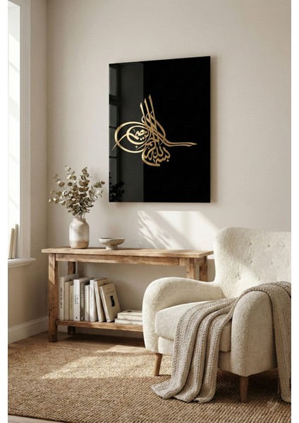 Osmanlı Tuğrası 3D Gold Pleksi Tablo - Lüks Duvar Dekoru modelleri