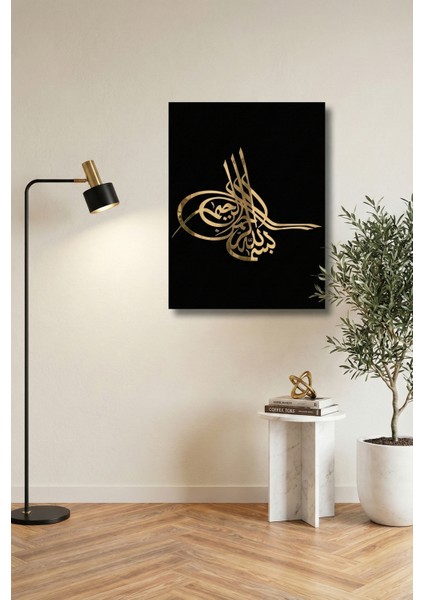 Osmanlı Tuğrası 3D Gold Pleksi Tablo - Lüks Duvar Dekoru fırsatları