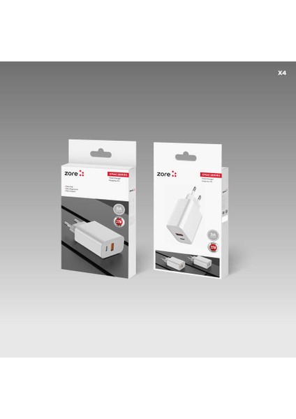 ​​tekno Grup Zore Xmac Serisi X4 22W Seyahat Şarj Başlığı - Beyaz modelleri