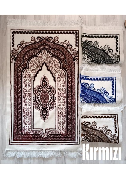 Süslü Fars Mihrap Motif Akrilik Polyester Kadife Desenli Namazlık Seccade (110X70)CM 700 gr