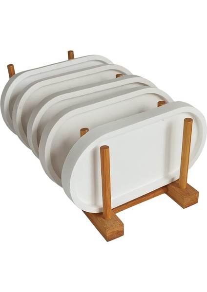 4 Adet Oval Şık Sunumluk Biblo