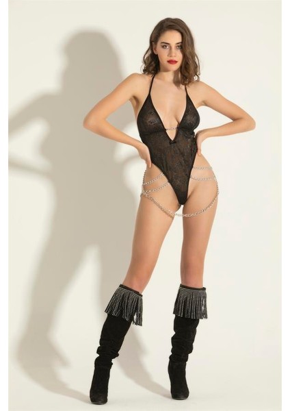 Fantezi Transparan Badi Siyah (BRF6259)