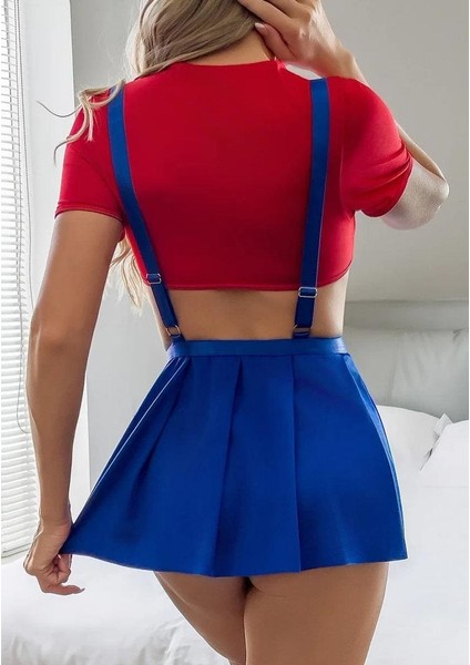 Mavi Kırmızı Fantezi Etekli Takım indirimleri