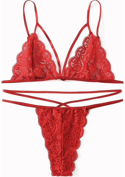 Kadın Kırmızı Dantel Sütyen Külot Takımı indirimleri