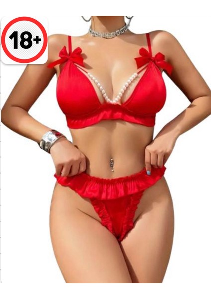 Derin V Ince Omuz Askısı Tasarımlı Iç Giyim Seti, Iç Giyim Sütyen ve Külot, Kadın Iç Giyim