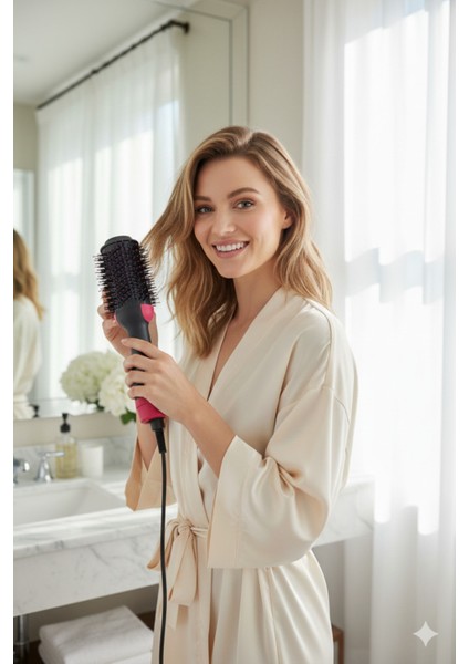 Pratik Saç Şekillendirme ve Düzleştirme Fön Tarağı, Kolay Kullanım