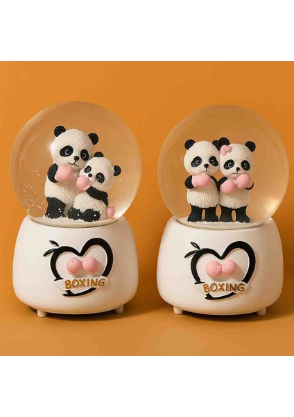 Yılbaşı Orjinal Dekoratif Nostaljik Kar Küresi Ikili Set ( Işık ve Müzikli)