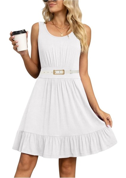 Deri, Gold Renk Tokalı Ince 2 cm Süt Beyaz Kadın Kemeri; Elbise, Pantolon Kemeri_dikd